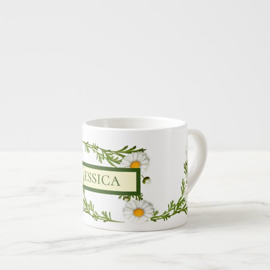 Elegant Cut Daisies Espressotasse (Vorderseite Rechts)