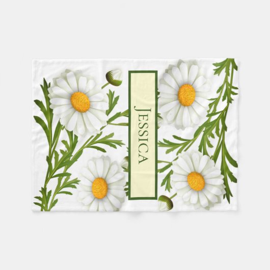 Elegant Cut Daisies Fleecedecke (Vorderseite (Horizontal))