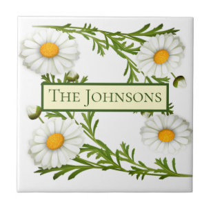 Elegant Cut Daisies Fliese