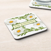 Elegant Cut Daisies Getränkeuntersetzer (Linke Seite)