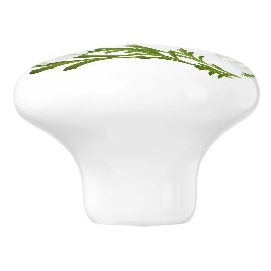 Elegant Cut Daisies Keramikknauf (Seitenansicht)