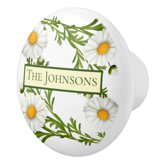 Elegant Cut Daisies Keramikknauf (Rechts)
