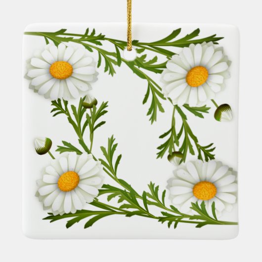 Elegant Cut Daisies Keramikornament (Rückseite)