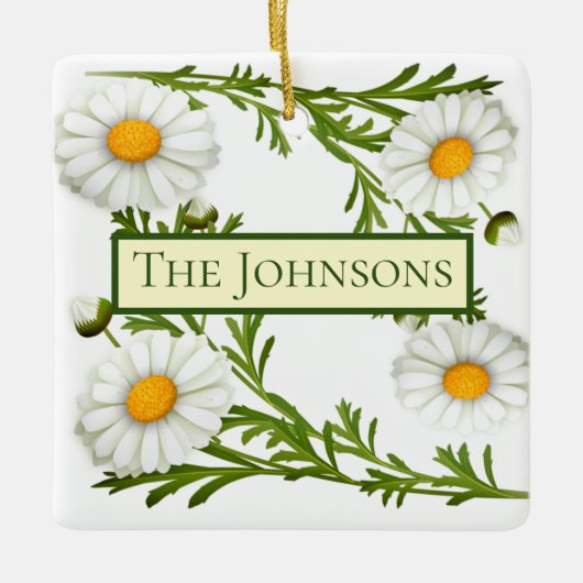Elegant Cut Daisies Keramikornament (Vorderseite)