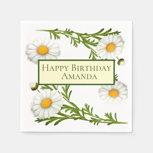 Elegant Cut Daisies Serviette (Vorderseite)