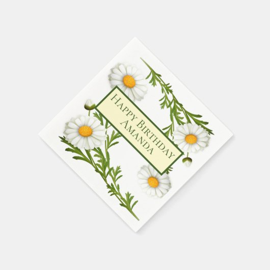 Elegant Cut Daisies Serviette (Ecke)