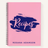 Elegant, Cute Recipe Journal (Pink & Indigo Blue)  Notizblock (Vorderseite)