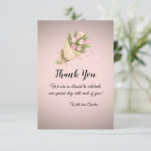 Elegant cute Soft PInk Tulips Bouquet Wedding Dankeskarte (Stehend Vorderseite)