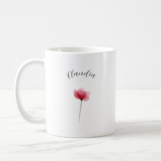Elegant Cute Sophisticated Named Romantic Floral Kaffeetasse (Links)