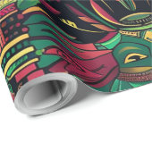 Elegant Cyan "Ancestral Paradigm" Matte Gift Wrap Geschenkpapier (Rolleneckpunkt)