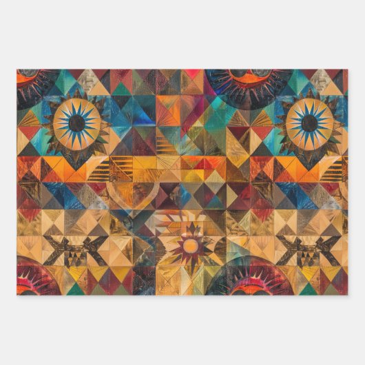 Elegant Cyan "Inherited Artistry" Wrap Matte Paper Geschenkpapier Set (Vorderseite)