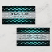 Elegant Cyan Polka Dot Pattern Visitenkarte (Vorne/Hinten)