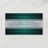 Elegant Cyan Polka Dot Pattern Visitenkarte (Rückseite)