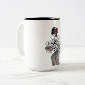 Elegant Cyborg in White Futurisistic Fashion Zweifarbige Tasse (Vorderseite Links)