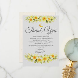 Elegant Daffodil Baby Shower Thank You Card Dankeskarte