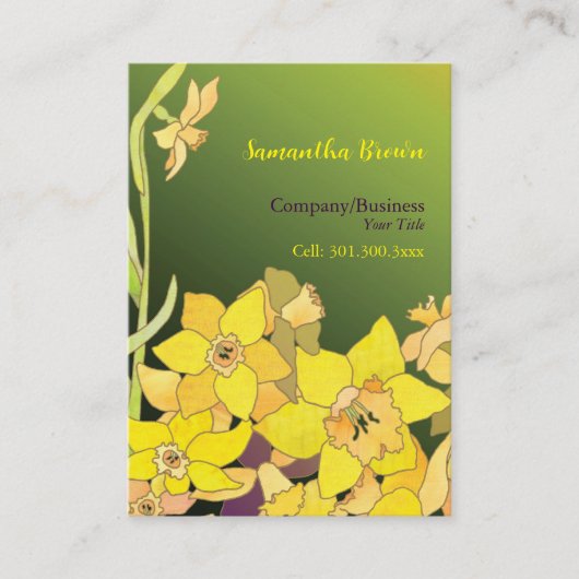 Elegant Daffodils Angesagt Fashion Visitenkarte (Vorderseite)