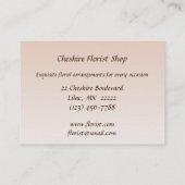 Elegant Dahlia Blume Florist Visitenkarte (Rückseite)