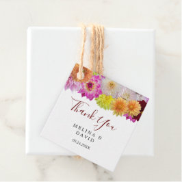 Elegant Dahlia Florals Vielen Dank Geschenkanhänger