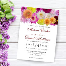 Elegant Dahlia Florals Wedding Einladung