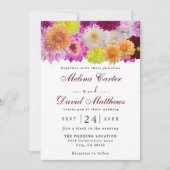 Elegant Dahlia Florals Wedding Einladung (Vorderseite)
