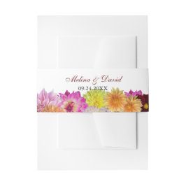 Elegant Dahlia Florals Wedding Einladungsbanderole