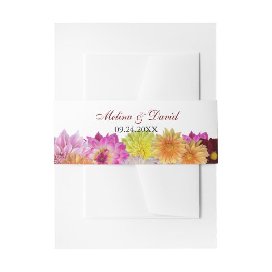 Elegant Dahlia Florals Wedding Einladungsbanderole (Vorderseite Beispiel)