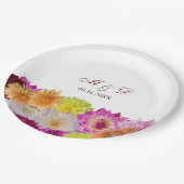 Elegant Dahlia Florals Wedding Pappteller (Schrägansicht)