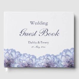 Elegant Dahlias Lilac Gray Wedding Gästebuch