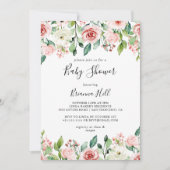 Elegant Dainty Autumn Floral Baby Shower Einladung (Vorderseite)