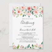 Elegant Dainty Autumn floral Christening Einladung (Vorderseite)