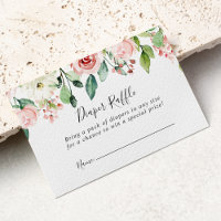 Elegant Dainty Autumn Floral Diaper Raffle Ticket