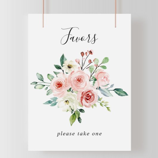 Elegant Dainty Autumn Floral Favorit Sign Poster