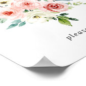 Elegant Dainty Autumn Floral Favorit Sign Poster (Ecke)