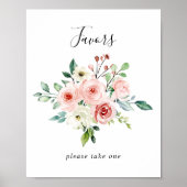 Elegant Dainty Autumn Floral Favorit Sign Poster (Vorne)