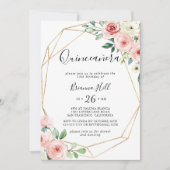 Elegant Dainty Autumn Floral Quinceañera Einladung (Vorderseite)