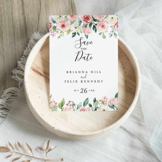 Elegant Dainty Autumn Floral Save the Date Postkarte