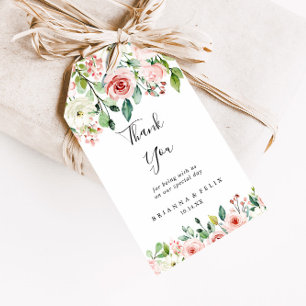 Elegant Dainty Autumn Floral Wedding Vielen Dank Geschenkanhänger