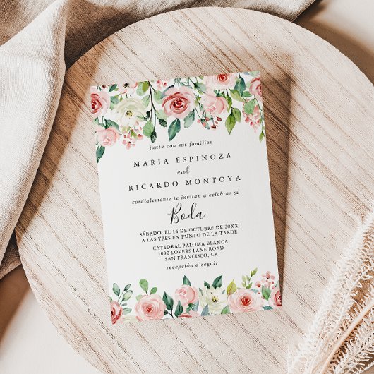 Elegant Dainty Autumn Spanische Hochzeit Einladung