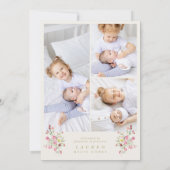 elegant dainty floral arch 4 photo our baby birth ankündigung (Rückseite)