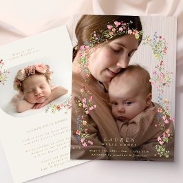 elegant dainty floral arch spring photo baby ankündigung