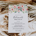 Elegant Dainty Floral Bridesmaids Brunch Dusche Einladung<br><div class="desc">Diese elegante Blumendusch-Brautmeisterfamilie lädt zu einem Brunch ein,  der sich perfekt für einen modernen Polterabend eignet. Die Einrichtung besteht aus illustriert rosa,  rot-weiß rosa Rosen,  von Grünblättern umgebene Bäume,  die die wunderschönen Herbstfarben noch verstärken.</div>