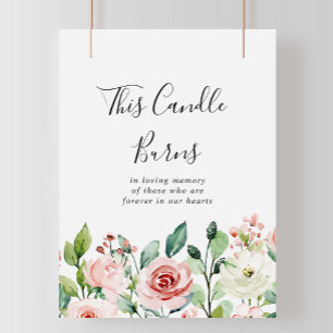 Elegant Dainty Floral Diese Kerze Burns Zeichen Poster