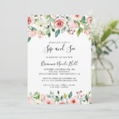 Elegant Dainty Herbst Florenz Sip and See Einladung (Stehend Vorderseite)