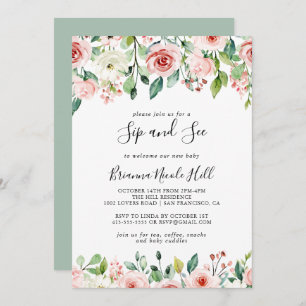 Elegant Dainty Herbst Florenz Sip and See Einladung