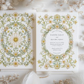 Elegant Daisies Garden Wedding Einladung