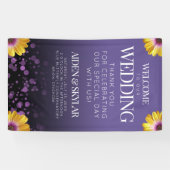 Elegant Daisies Lila Glitzer Begrüßung Banner (Horizontal)