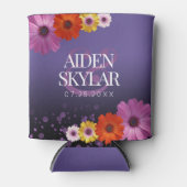 Elegant Daisies mit Lila Glitzer Hochzeit Dosenkühler (Vorderseite)