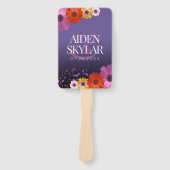 Elegant Daisies mit Lila Glitzer Hochzeit Fächer (Vorderseite)