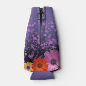 Elegant Daisies mit Lila Glitzer Hochzeit Flaschenkühler (Rückseite)