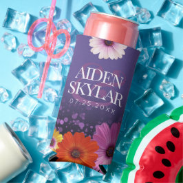 Elegant Daisies mit Lila Glitzer Hochzeit Selters Dosenkühler